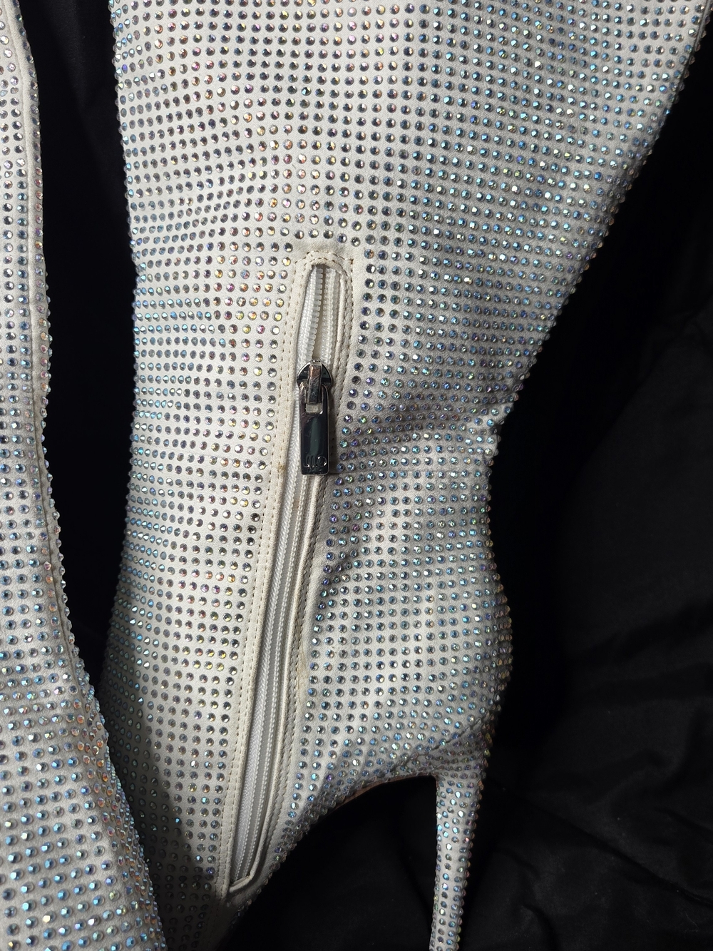 JLO Jennifer Lopez Adalynn 2 Rhinestone Knee High Boots White 11M Stiletto - Picture 3 of 10